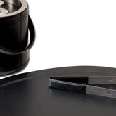 Classic Black Leather Ice Bucket Set